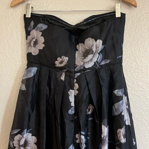 NWOT Regal Status Black Floral Print Strapless Maxi Dress - Picture 5 of 8